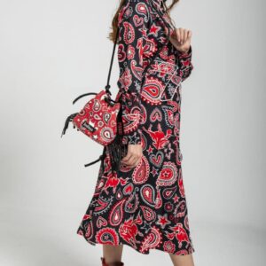 BOLSO TIPO SACO CON FLECOS ESTAMPADO PAISLEY - Imagen 2