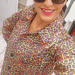 CHAQUETA "I'M FELINA" FLÚOR Y MORADO