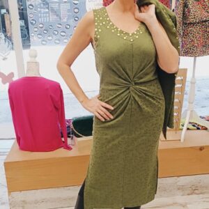 VESTIDO VERDE SUTIL ANIMAL PRINT