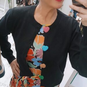 REBECA NEGRA BOTONES CORAZONES